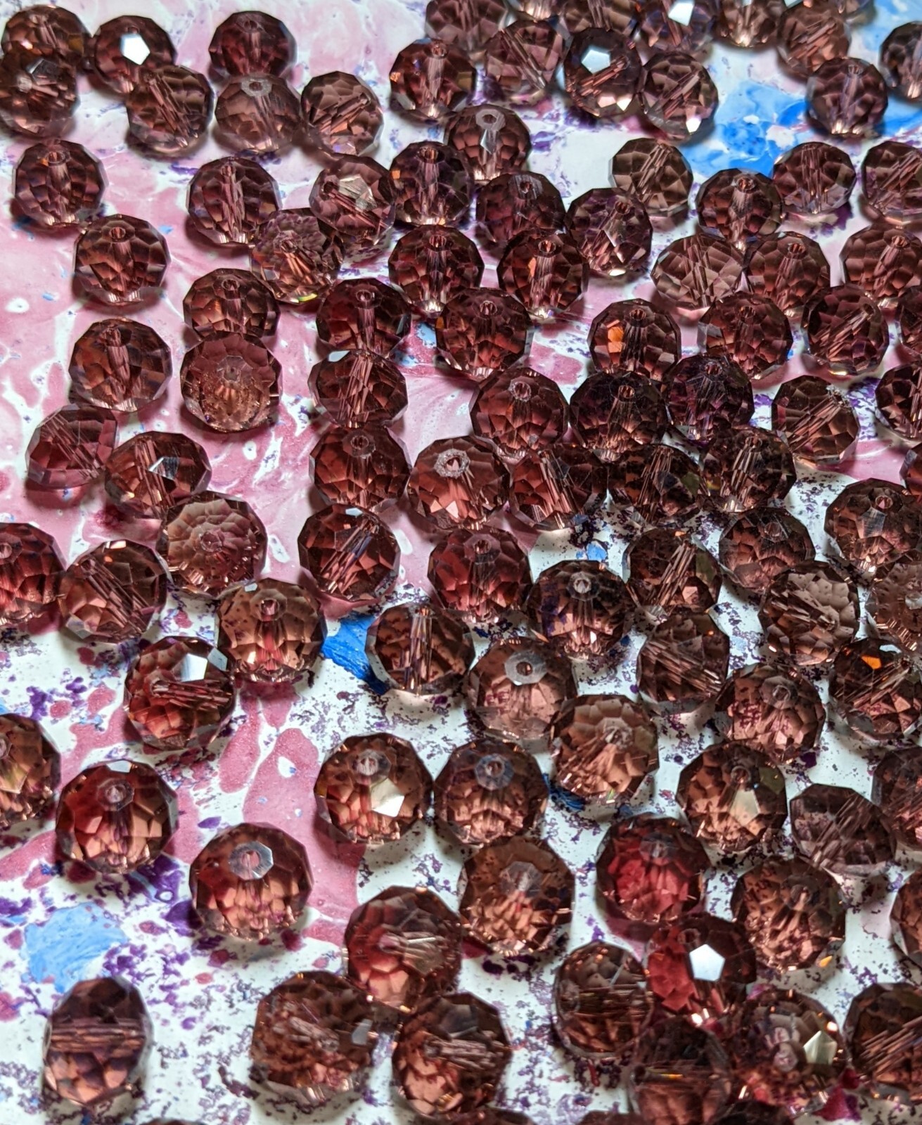 Crystal Beads 8mm Beads for Jewelry Making Bulk 180 pcs Purple Roundelle