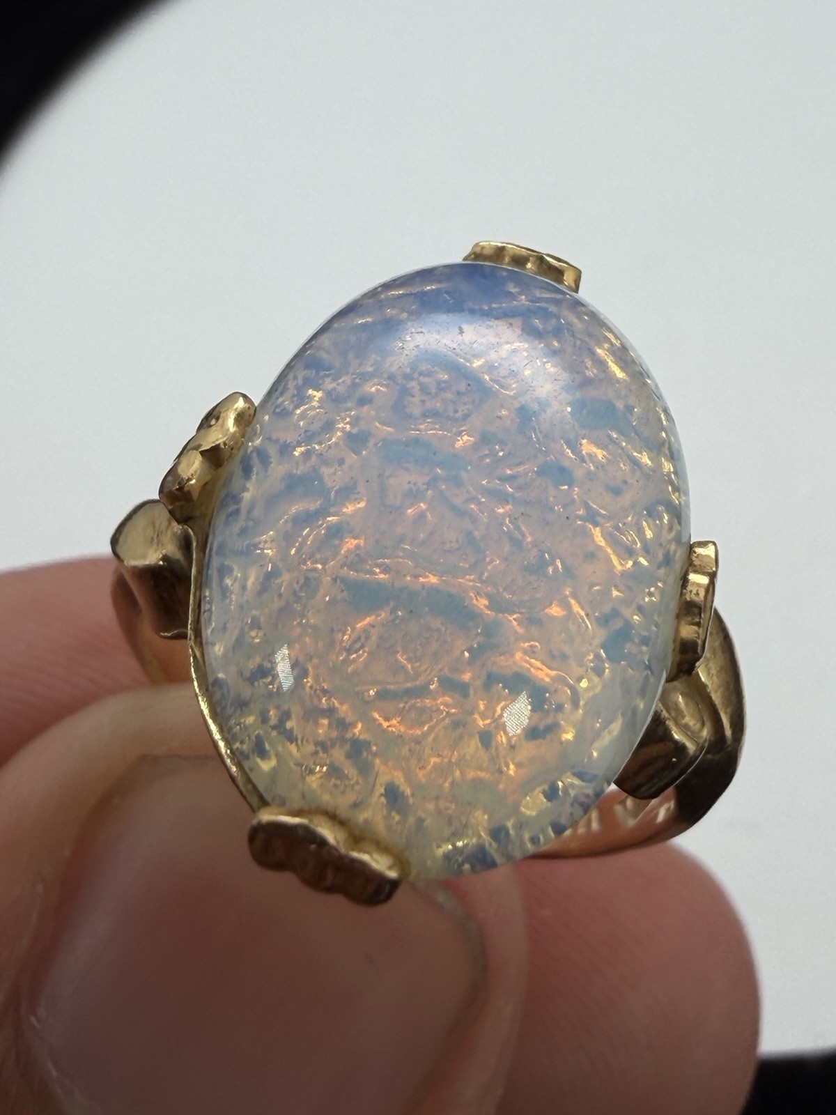 Vintage Vargas Manufacturing Company 10k Gold Filled Fax Opal Ring Size 5.75