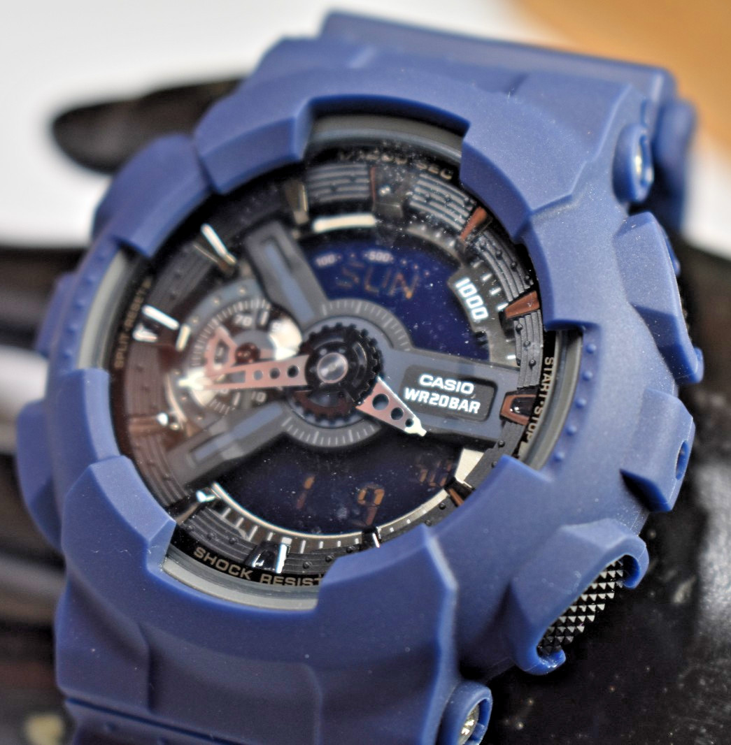 MODIFIED Casio G-Shock GA-110 (5146) Men’s Blue/Black Ana/Digi Watch NEW BATTERY