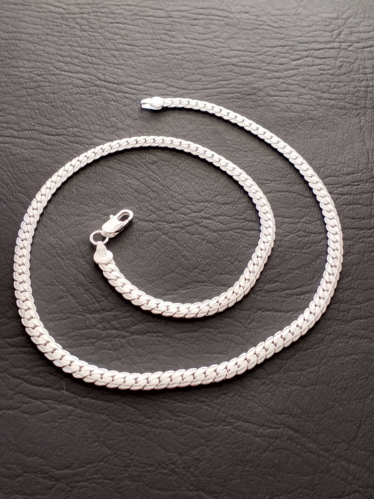 SHARP 925 SILVER PLATED MEN’S WOMEN’S SIDEWAYS CHAIN/NECKLACE 6mm 24″
