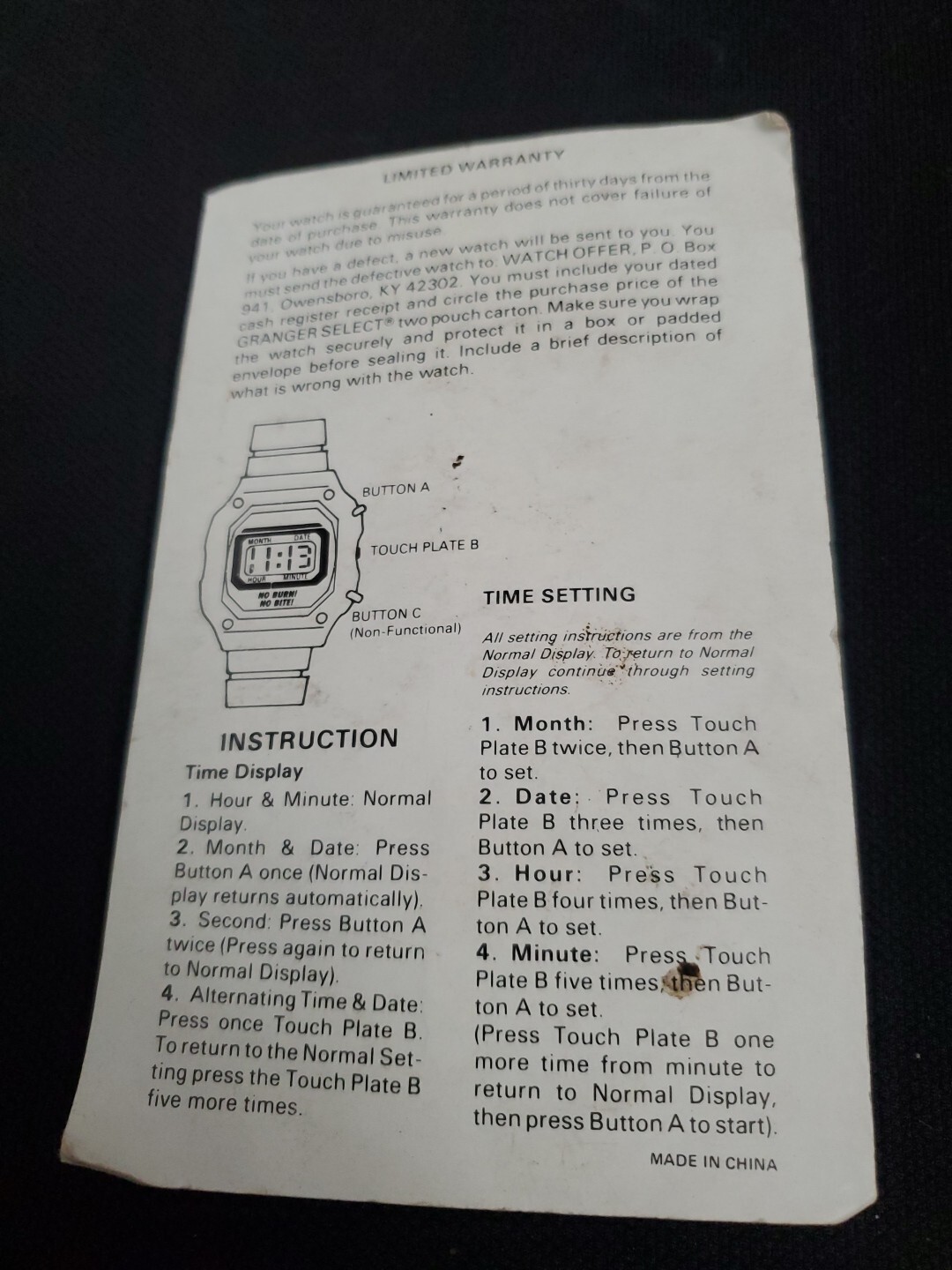 Vintage Granger Select Tobacco Sports Watch New