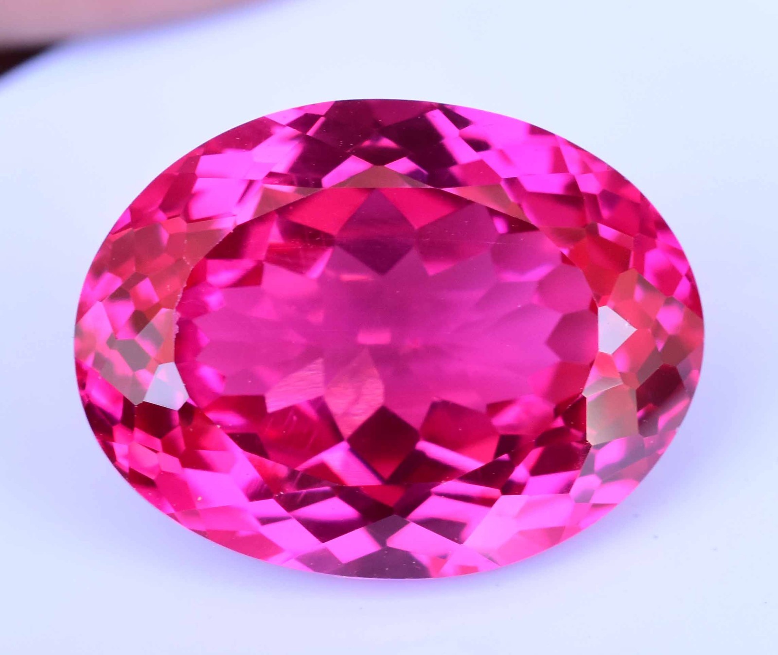 Flawless Natural Mogok Rose Pink Ruby 42.10 Ct Oval Cut Certified Loose Gemstone