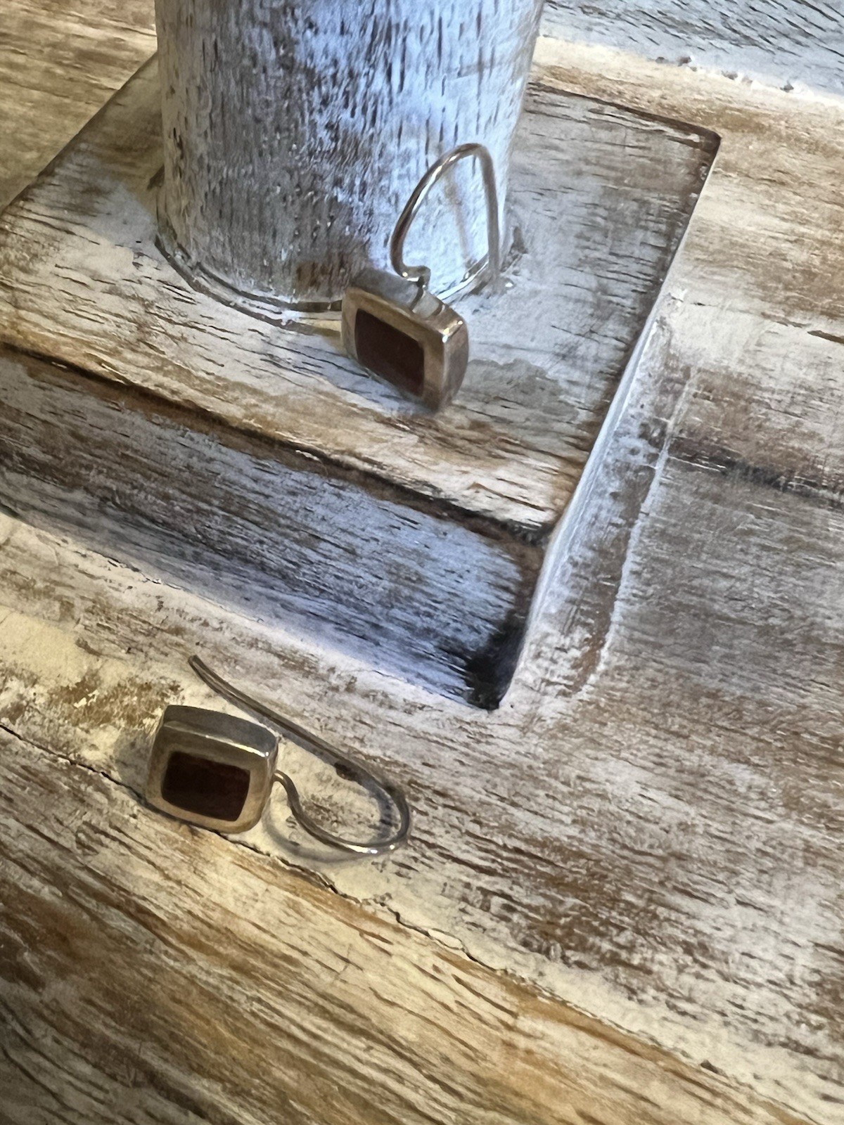 Silver 925 Earrings with Natrual Stone Vintage 70’s style