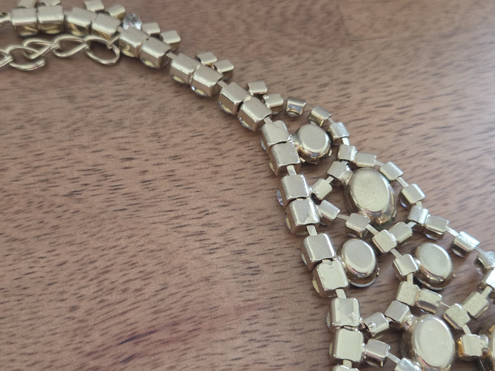 Statement Green Rhinestone Bib Necklace Gold Tone Crystal Lime Emerald NWT $128