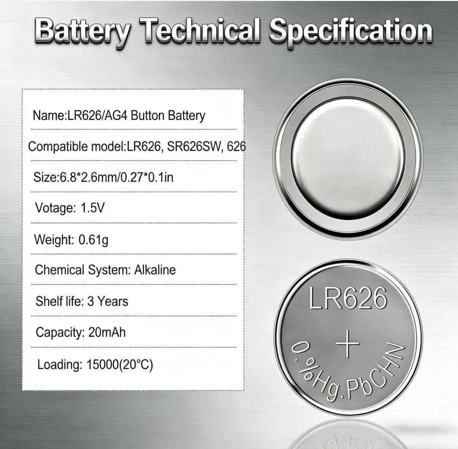 30 Pack AG4 LR626 1.5V Alkaline Coin Battery L626 LR66 SR626 377 30 PAck