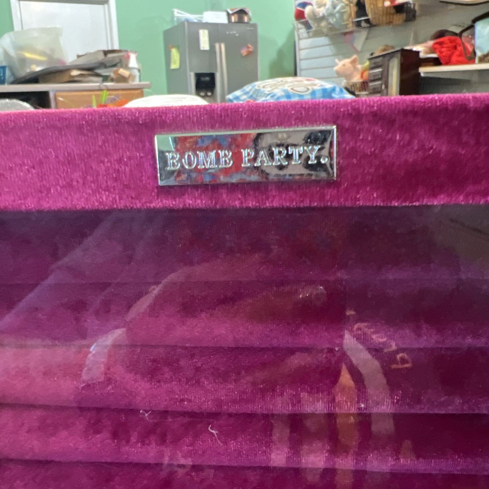 Bp Bomb Party Box with Clear Lid Velvet Tray for Jewelry Storage Display