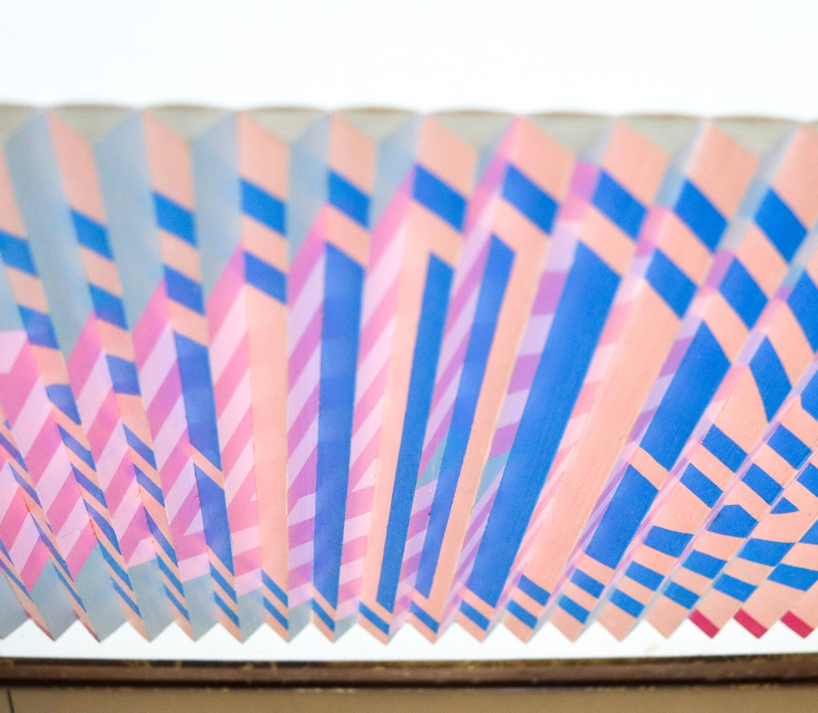 OP-ART 1970 Henry Irving Three Dimensional Art Piece In Painted Wood