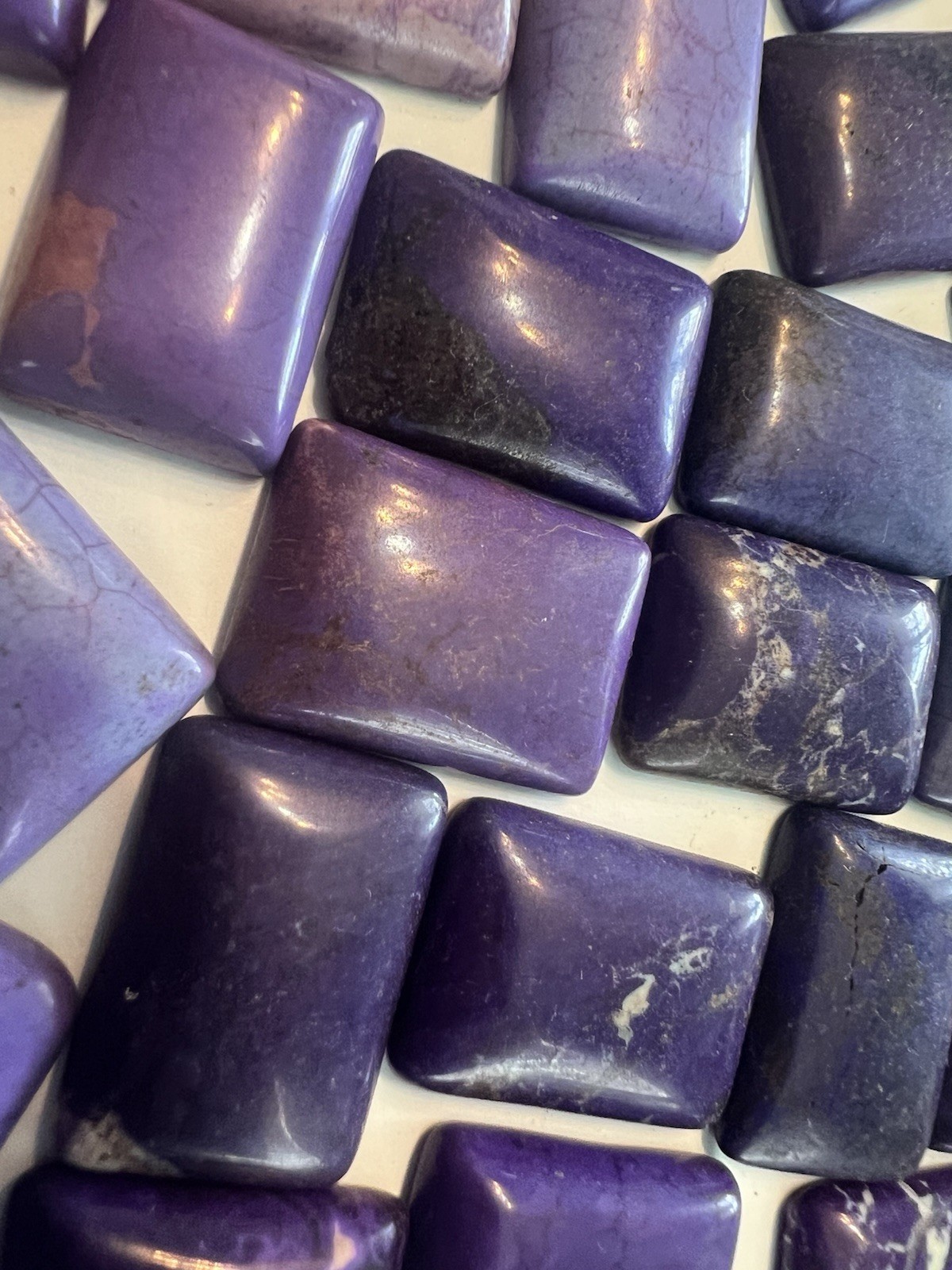 20 Pcs Purple Magnesite Rectangular Cabochon Lot 16mm X 23mm To 18mm X 25mm Mix