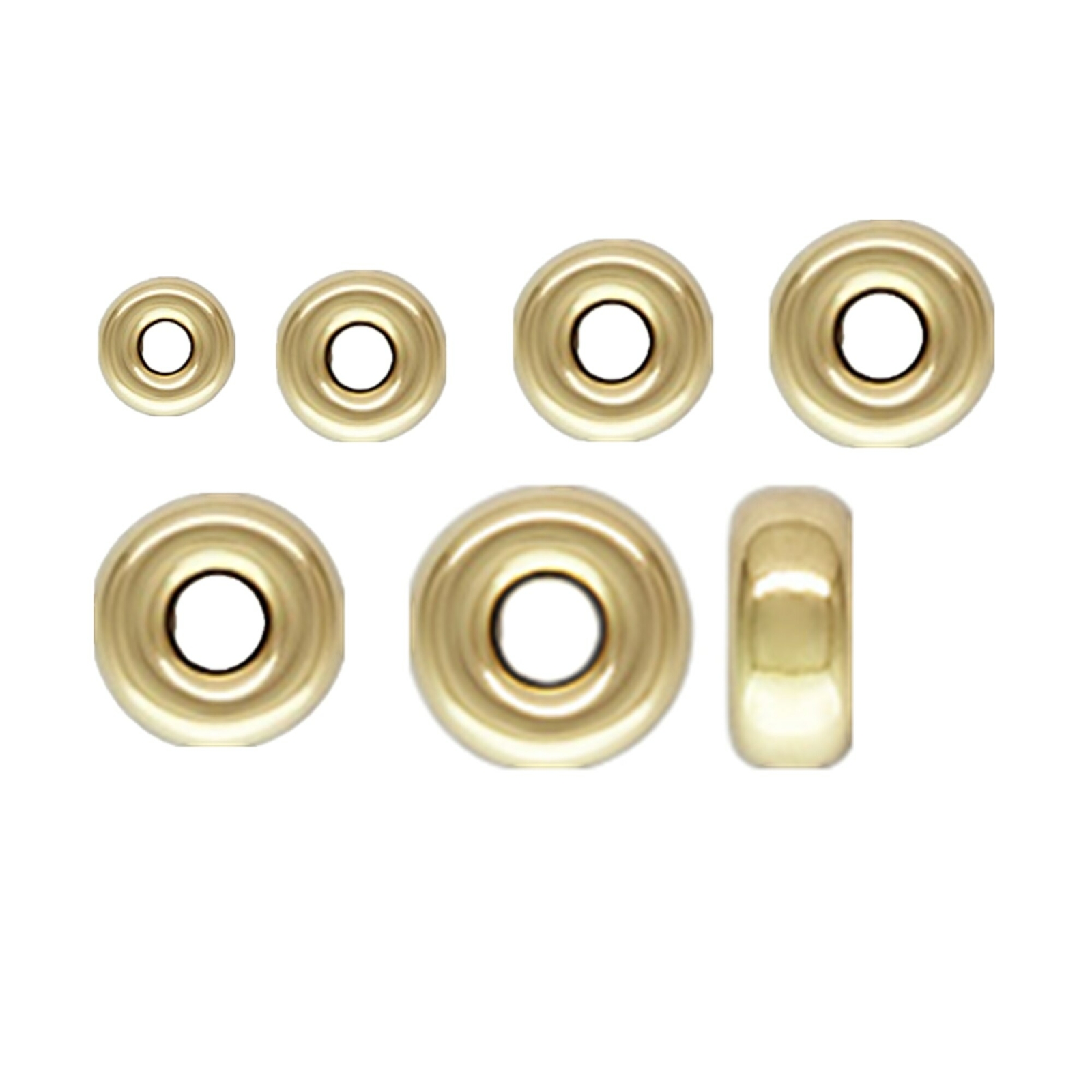 14K Gold Filled Rondelle Donut Beads for Bracelet Necklace 3mm 4mm 5mm 6mm 7mm