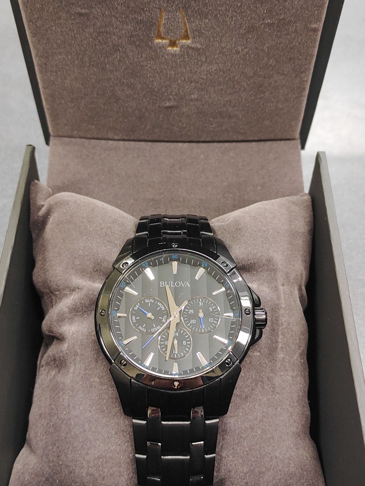 Bulova Classic 98C121 43mm Black Multifunction Quartz Men’s Watch | Box Warranty