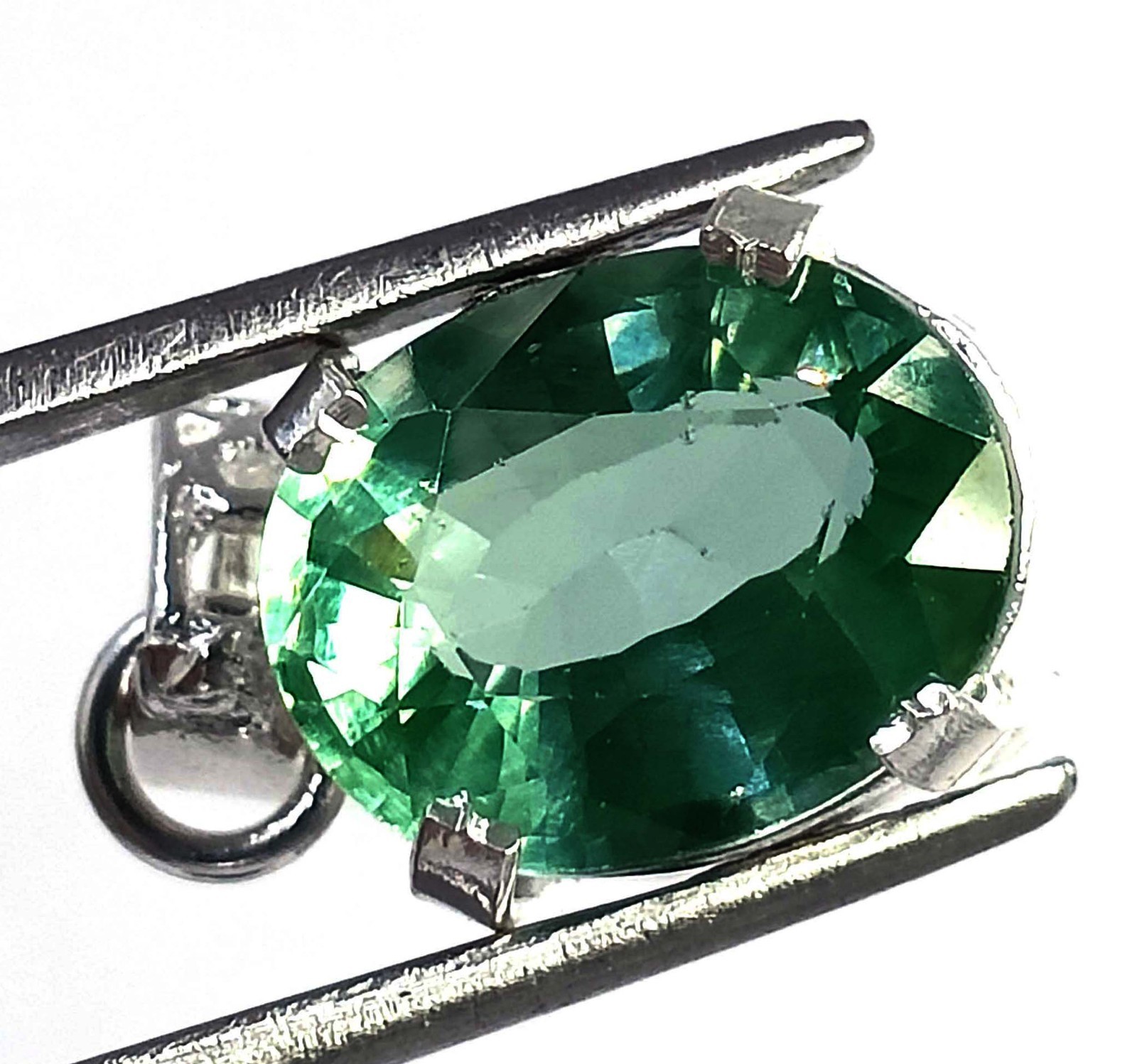 21 CT Natural Green Emerald Pendant Oval Shape 925 Silver EGL Certified Gem 6AHN