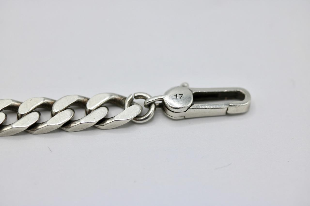 Authentic 925 Sterling Silver Men’s Gucci Ghost Bar ID Curb Link Bracelet