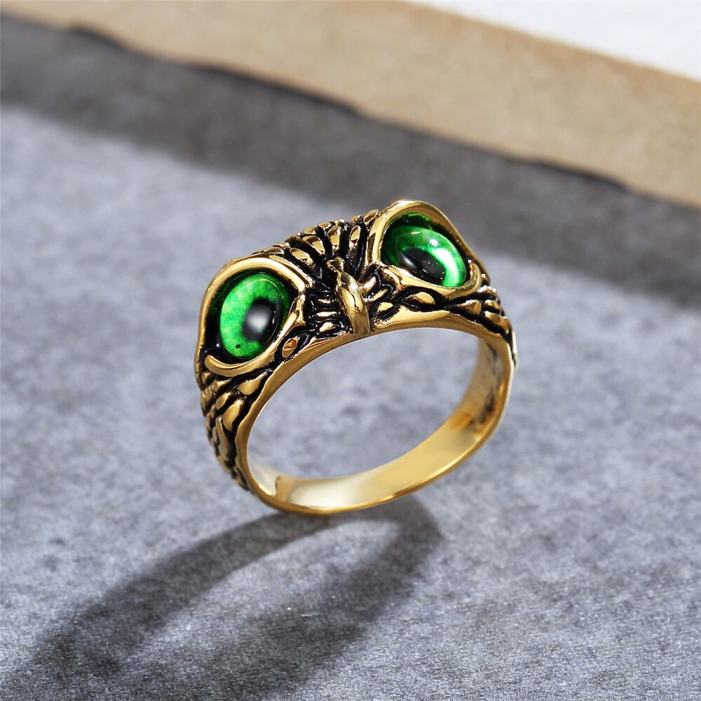 Eye Owl Finger Ring Men Women Retro Animal Stainless Steel Teen Boy Girl Jewelry