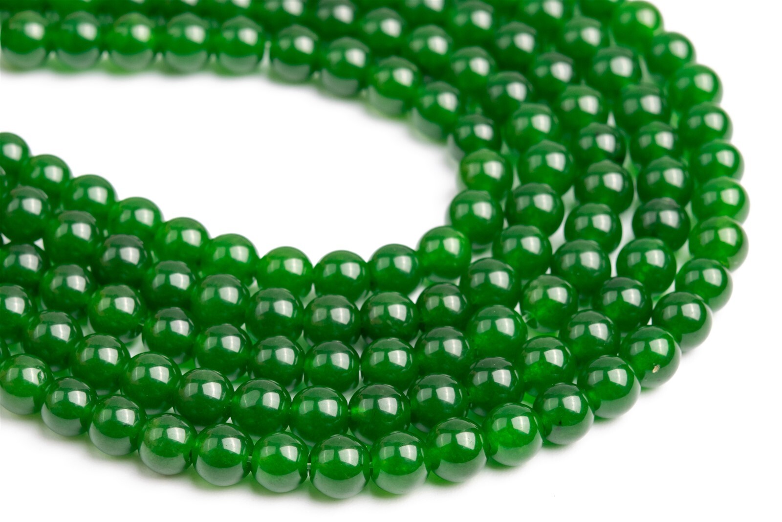 6MM Deep Green Jade Beads Round Gemstone Loose Beads