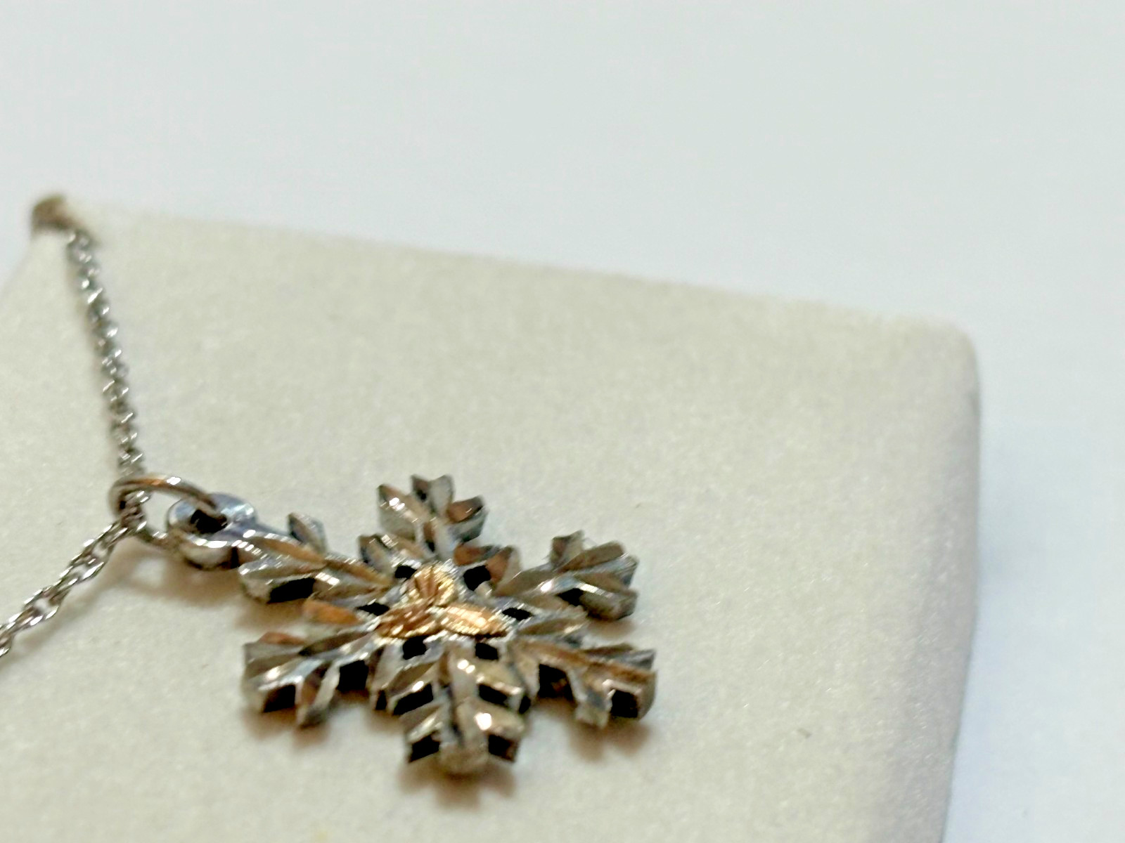 Black Hills Gold Landstrom’s Sterling Silver 12k Gold Snowflake Pendant Necklace