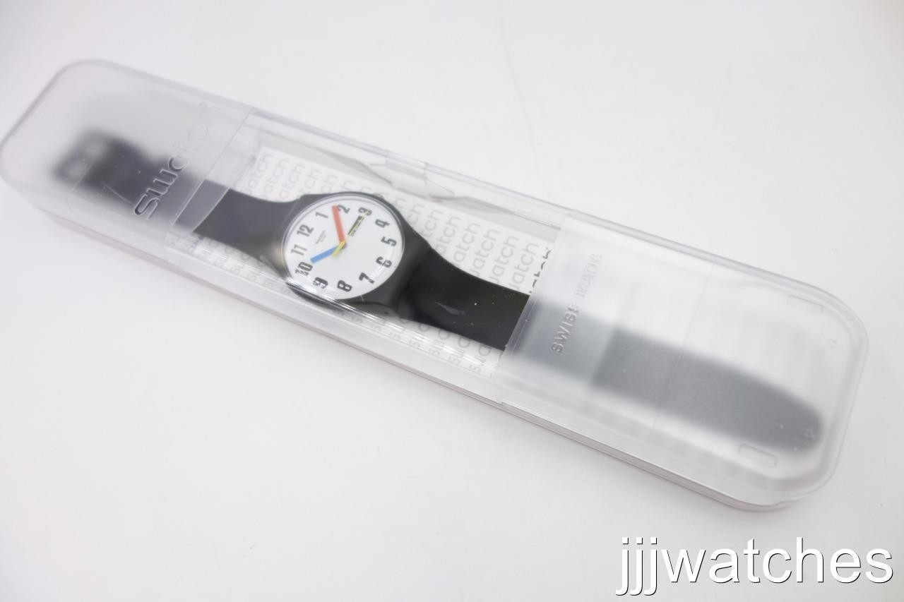 New Swatch Swiss Originals FLOCON Navy Blue Fabric Strap Watch 34mm GE262 $80