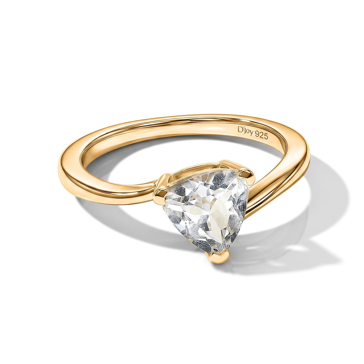 White Topaz 1.40 ctw Ring in 18K Yellow Gold Over Sterling Silver Size 9.0