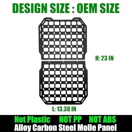 Molle Panel Alloy Metal Rigid Truck organizer Universal 2 × black metal panel