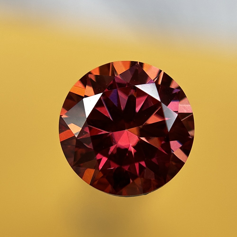 1PCS Round Cut Orange Loose Moissanite Gemstone 3.0mm 0.1ct-15mm 12ct Gemstone