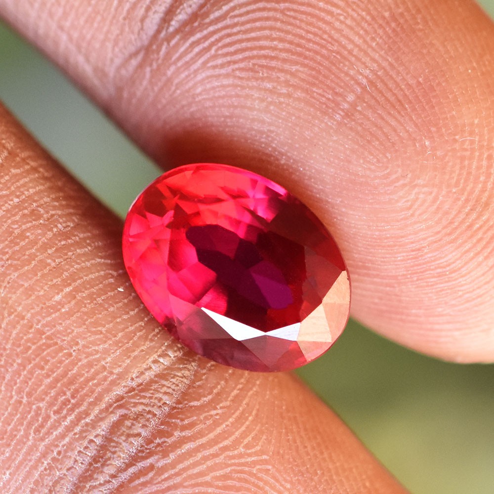 BEAUTIFUL 5 Ct CERTIFIED Natural Red Ruby Oval Cut Loose Gemstone For Wedding