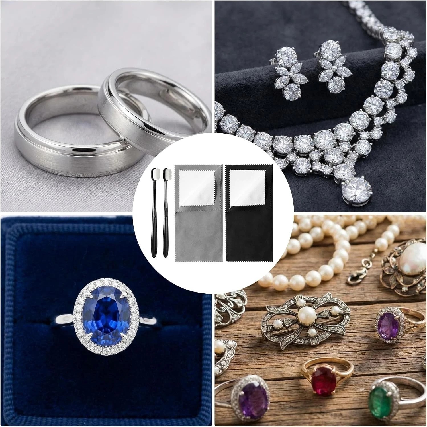 Durable & Reusable Jewelry Cleaning Cloths and Brushes for Optimal Jewelry Care