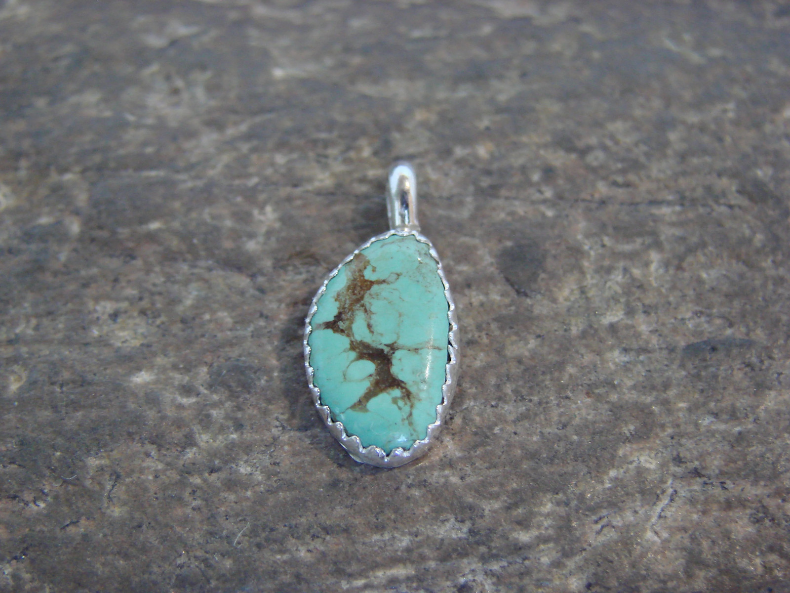 Native American Sterling Silver & Turquoise Pendant – Yazzie