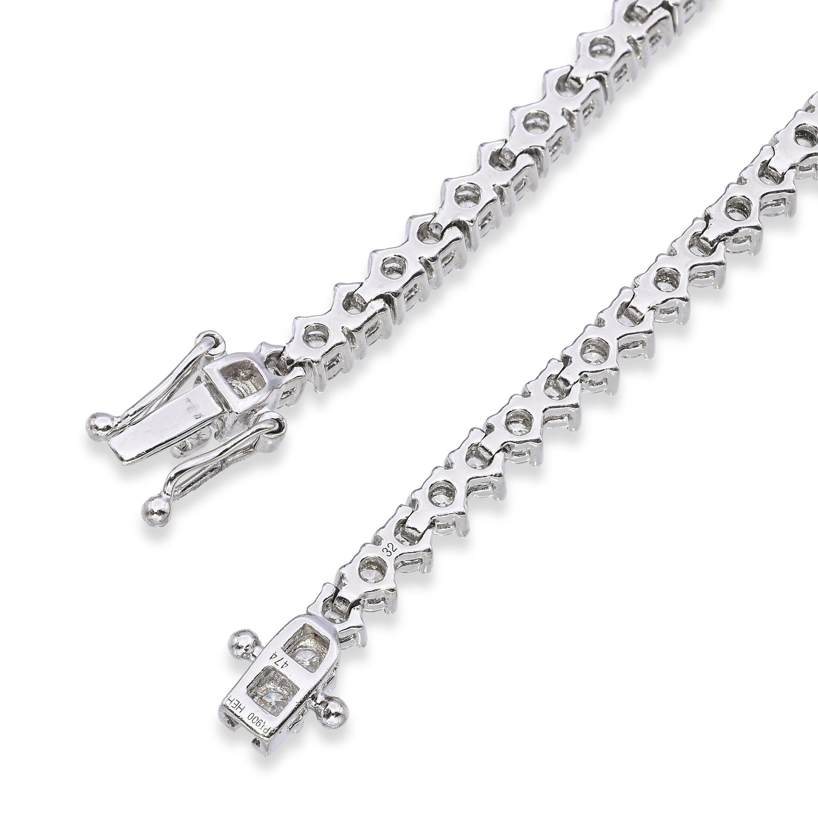 Platinum 10.97tcw Graduated E-F VVS Diamond Tennis Necklace