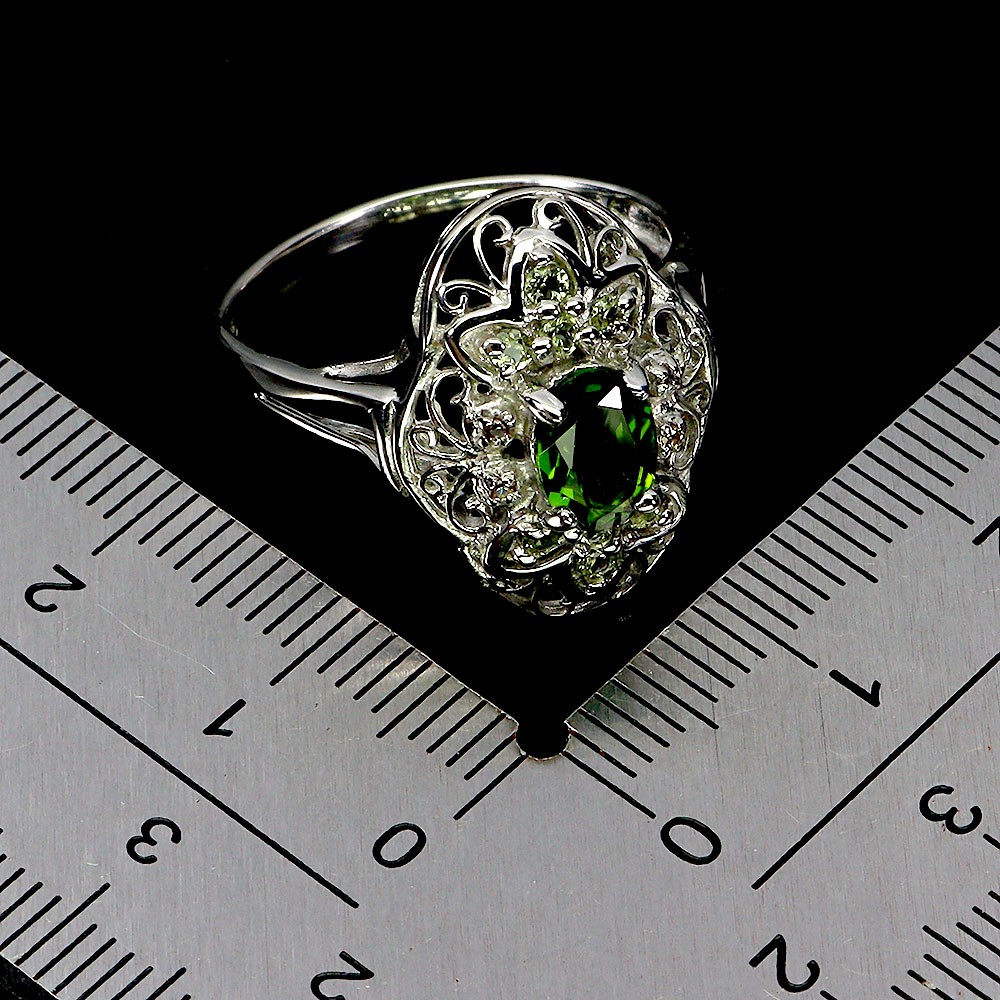 925 Sterling Silver Ring Oval Emerald 7x5mm Peridot Sapphire Gemstone Jewelry 8