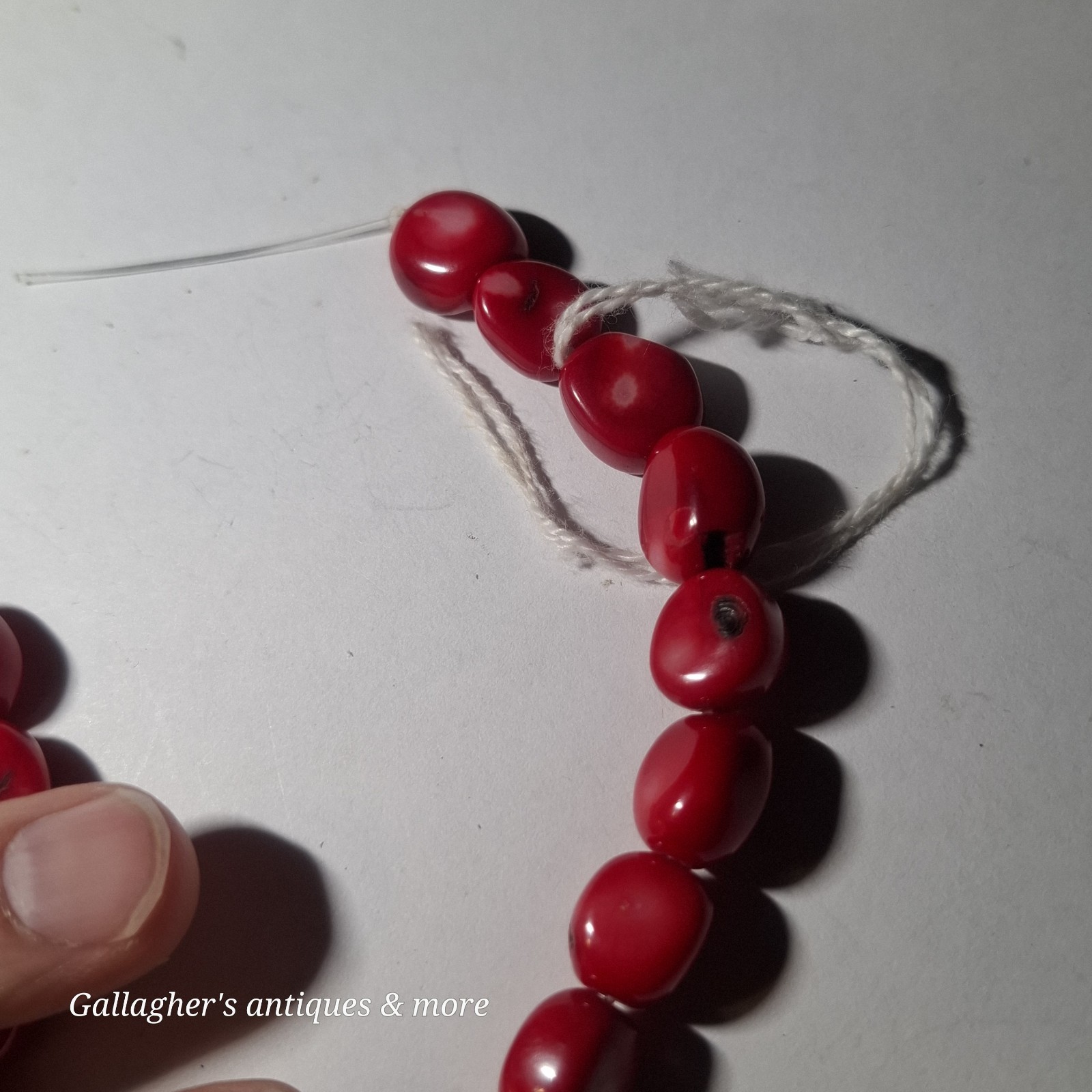16 inch strand of Bamboo Coral Chuncks Cherry red Bamboo Coral beads Size varies
