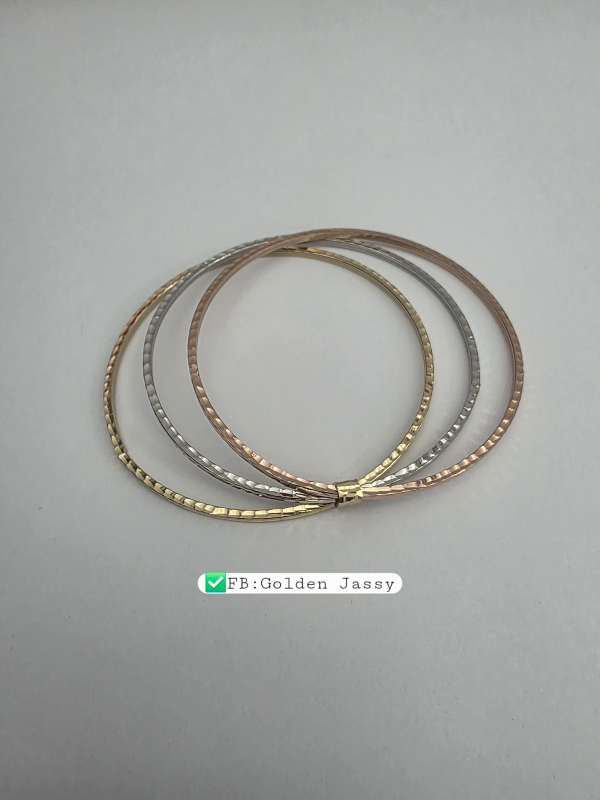 18K Real Gold TriColor Bracelet 16cm-18cm