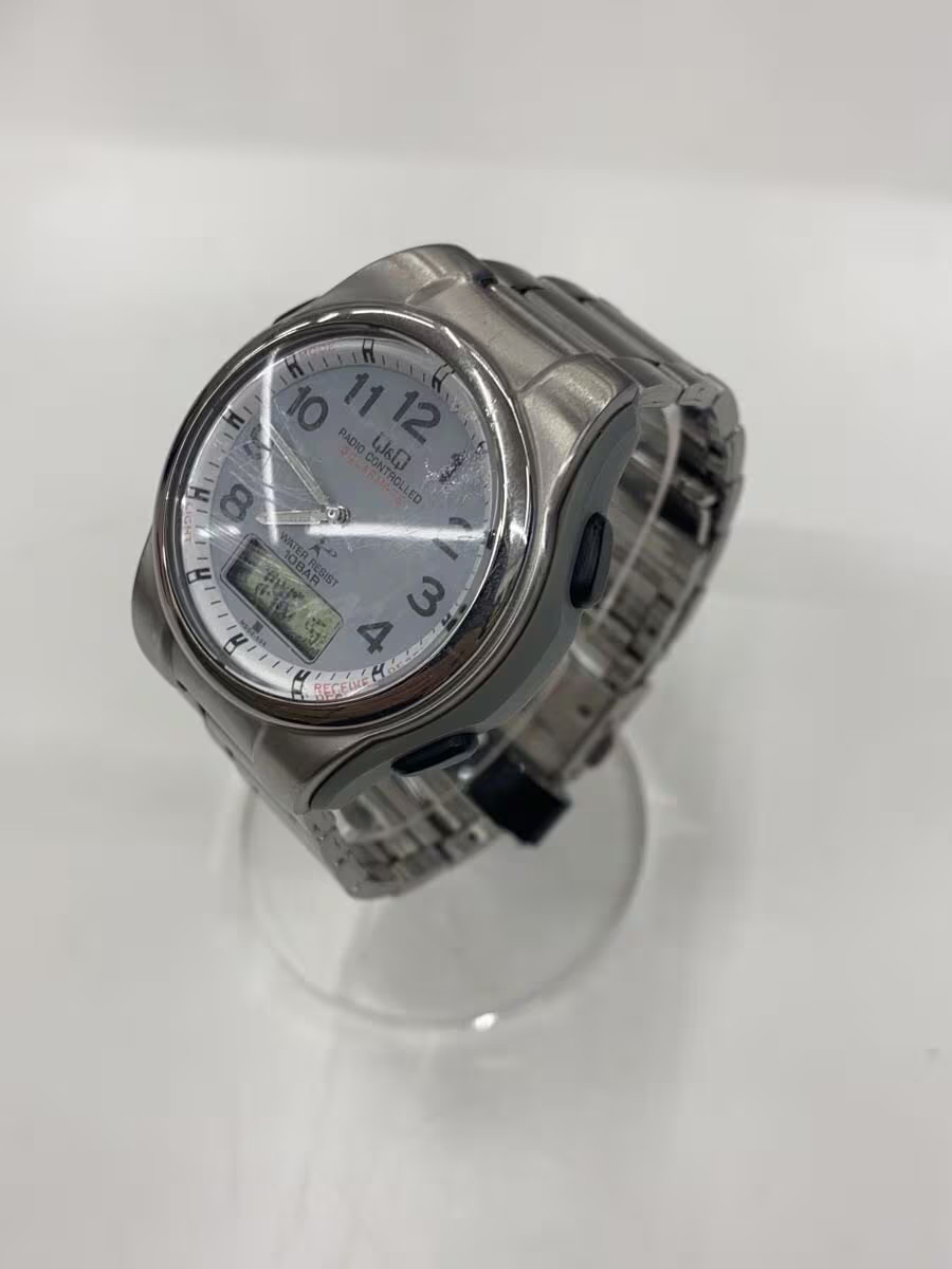 CITIZEN Solar Watch Digital Analog Stainless WHT SLV SS MD02 204
