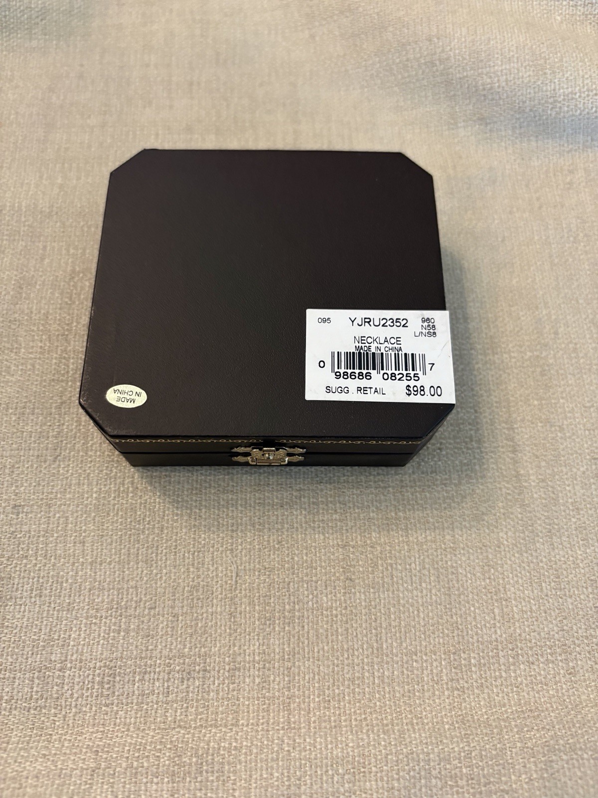 juicy couture necklace box 3.75in X 3.75in (box only)
