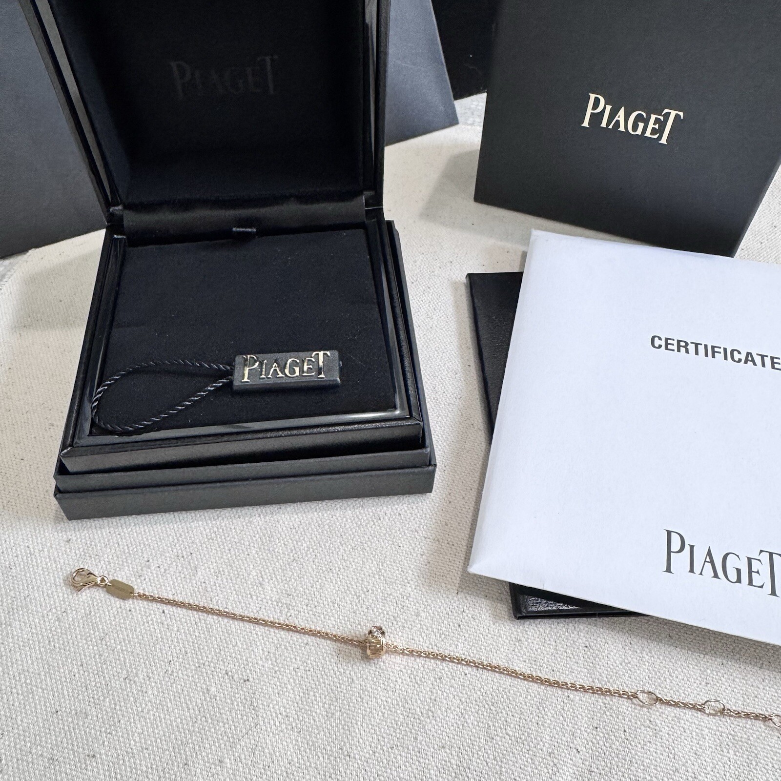 Piaget 18k Rose Gold Possession Decor Palace Bracelet with One Diamond Full Set