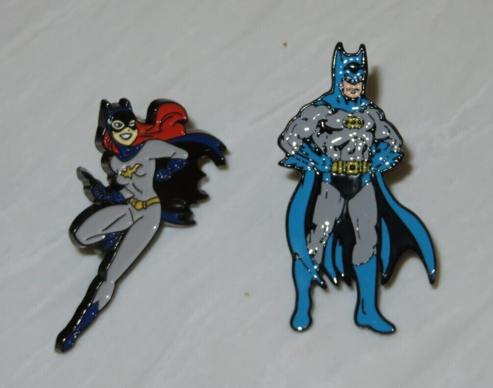 Batman & Batgirl Classic 1960’s Comic Book Series 1.5″ Metal/Enamel Pin Set