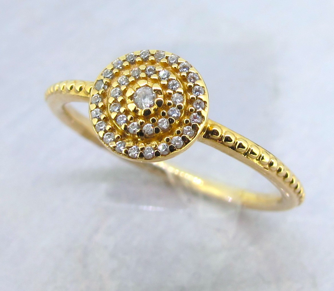 Pandora ALE G585 14k Yellow Gold Ring Size 7.5