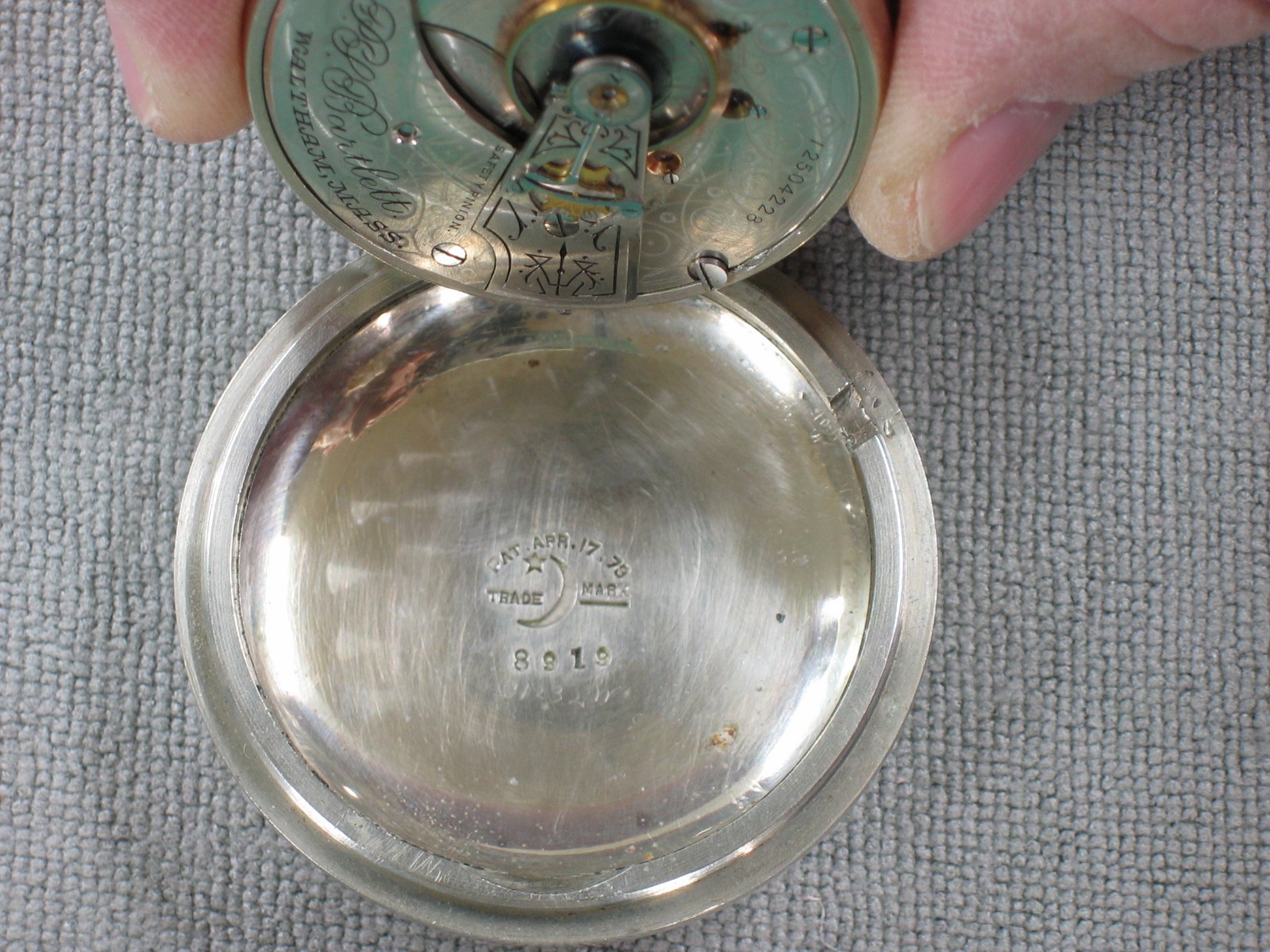c1903 WALTHAM Model 1883 “P.S.Bartlett” Side Winder 18s 17 Jewel Pocket Watch