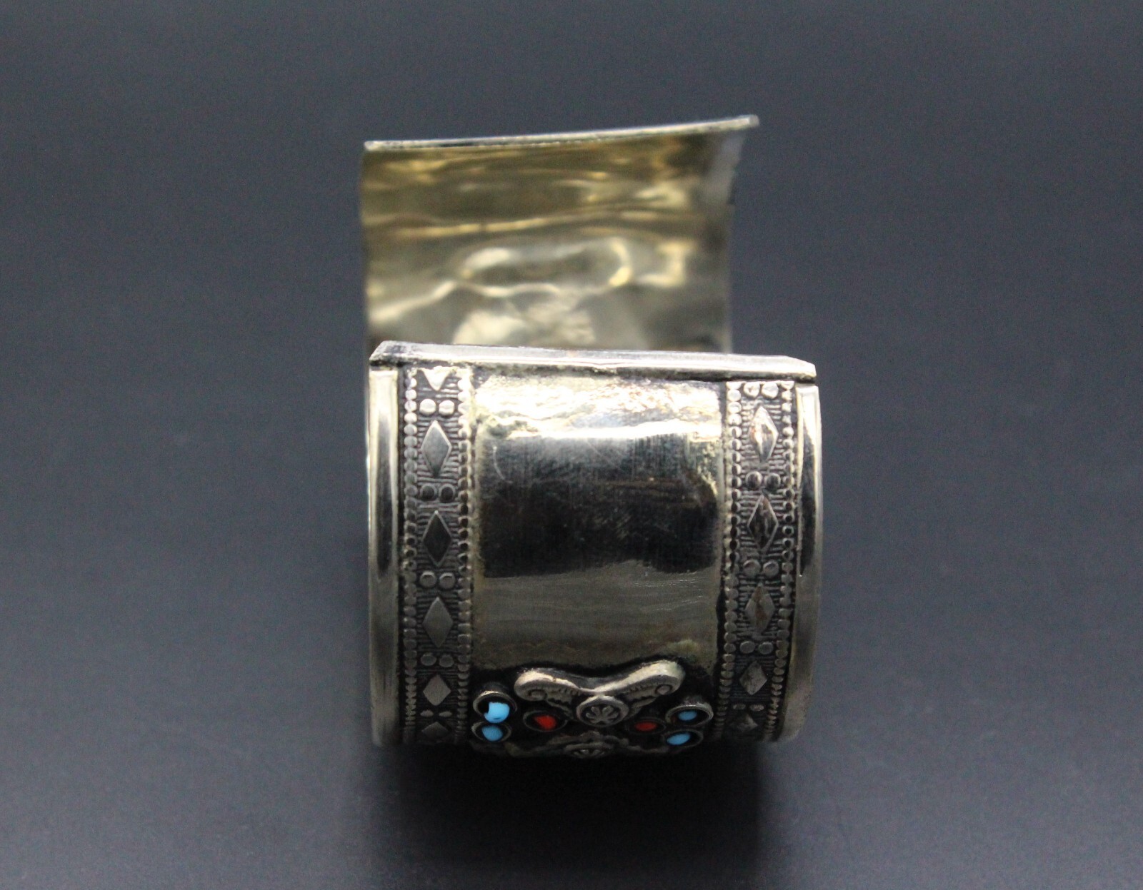 Afghan Cuff Bracelet, Black Onyx Stones Cuff Bracelet, Boho Cuff Bracelet