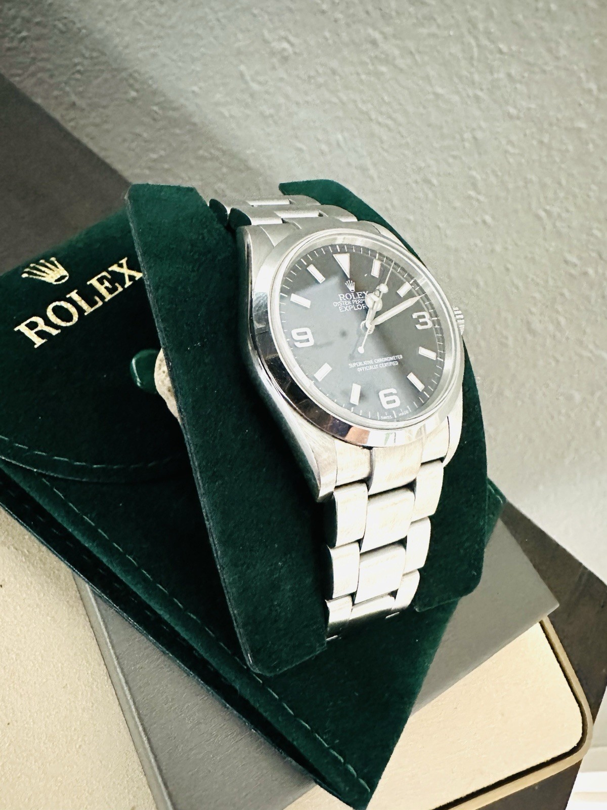 Men’s Stainless Rolex Explorer I Ref 114270 Black Dial Watch~ Z Serial