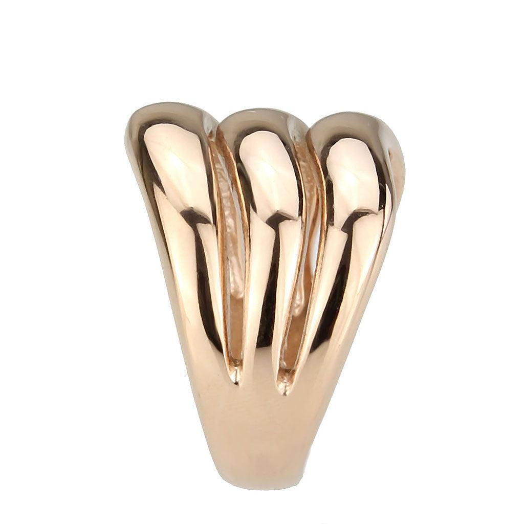 TK3799 – IP Rose Gold(Ion Plating) Stainless Steel Ring with NoStone in No Stone
