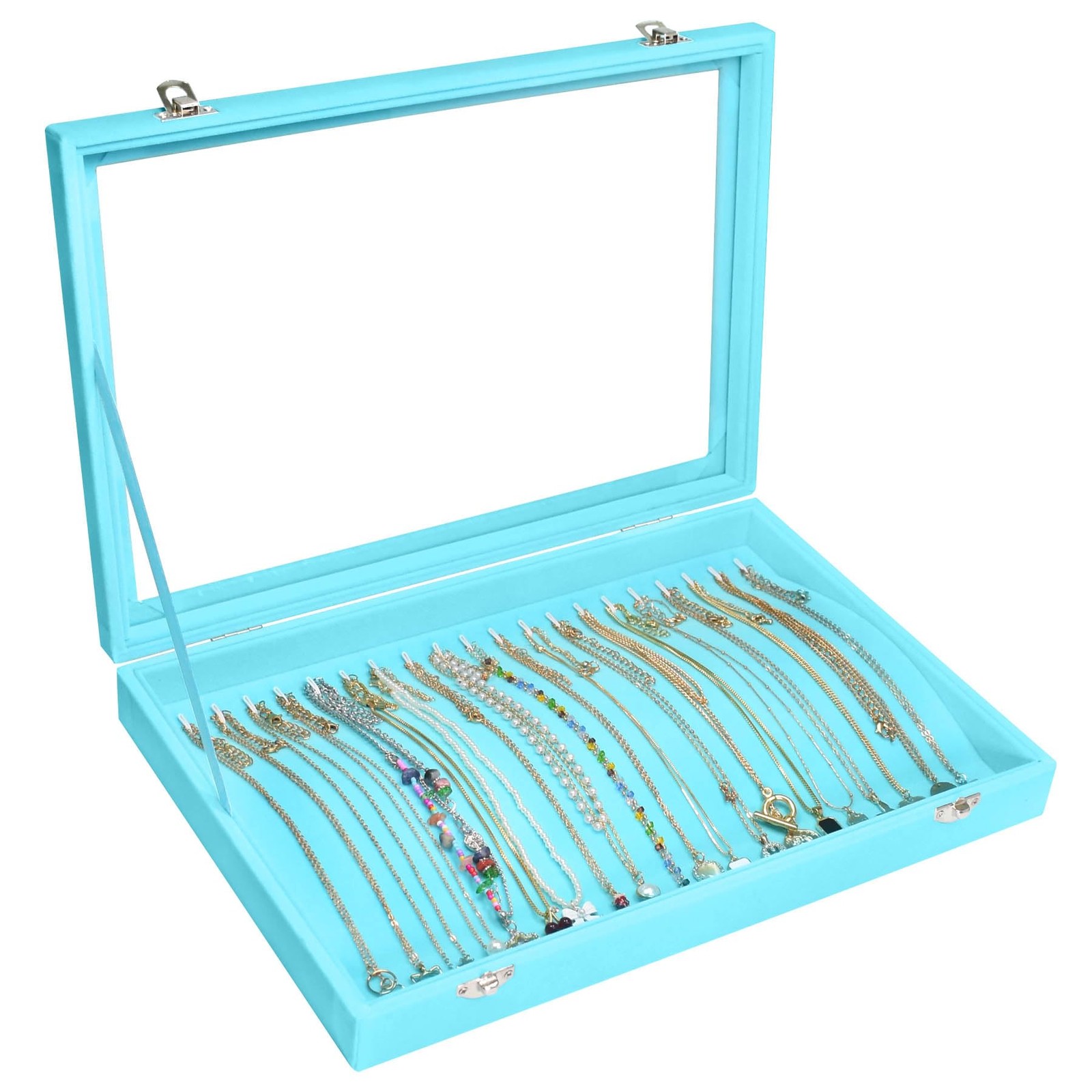 Velvet Necklace Display Jewelry Tray 20 Hook Necklace Tray Necklace Pendant J…