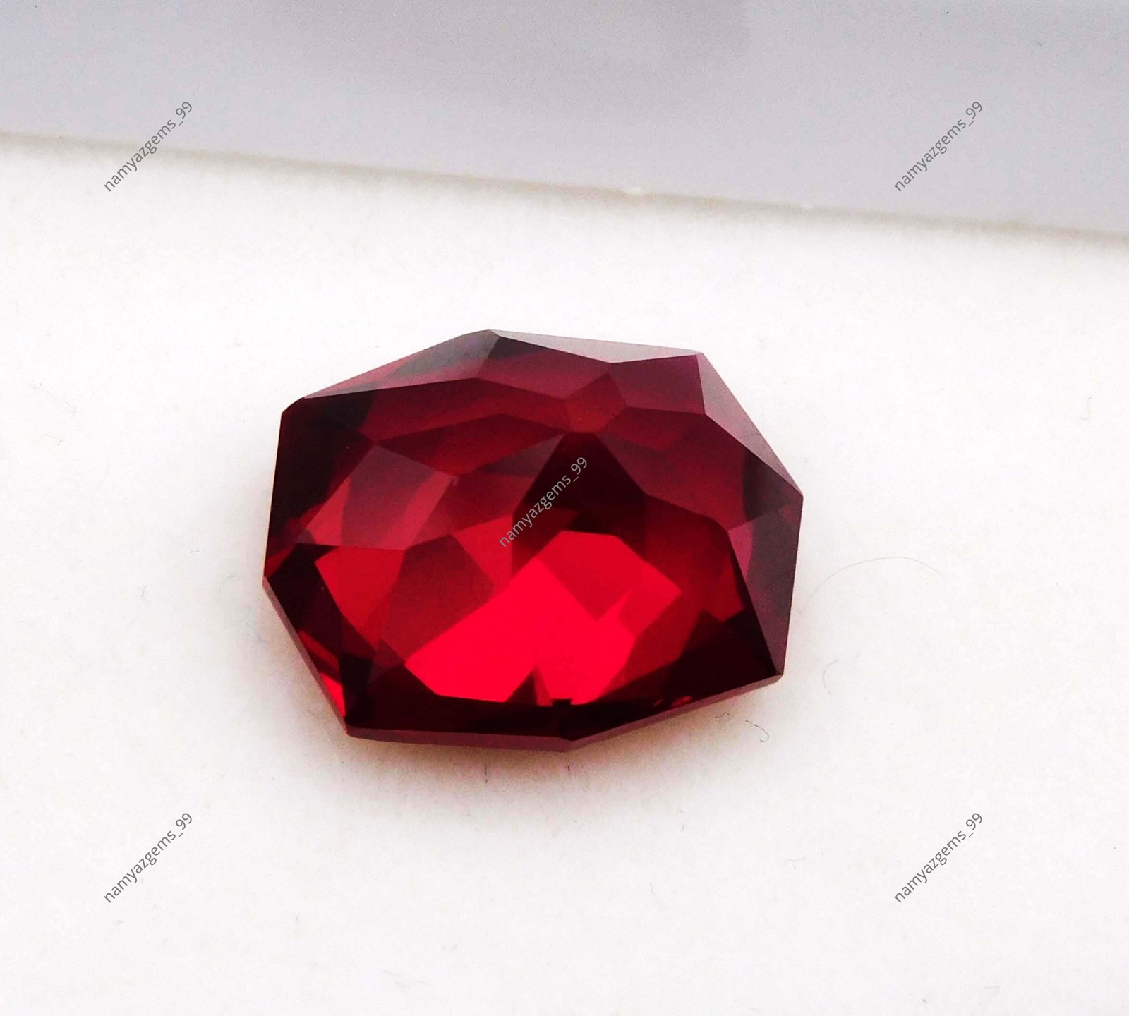AAA+ 13.20 Ct Natural Deep Red Ruby Fancy Cut Certified Loose Gemstone