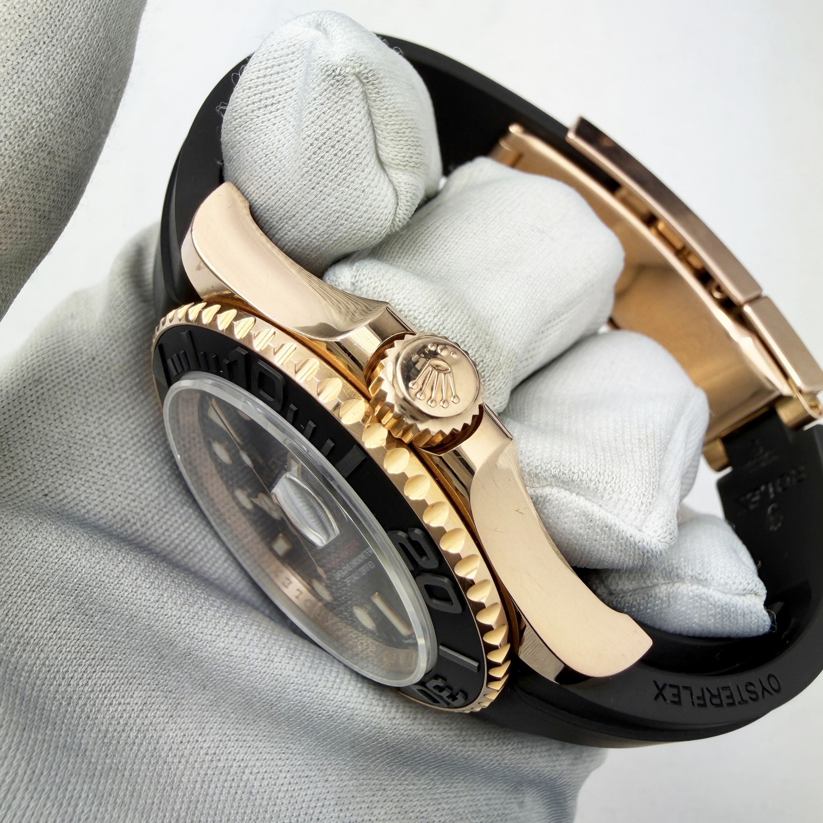 Rolex Yacht-Master 126655 40MM Black Dial Everose Gold Oysterflex