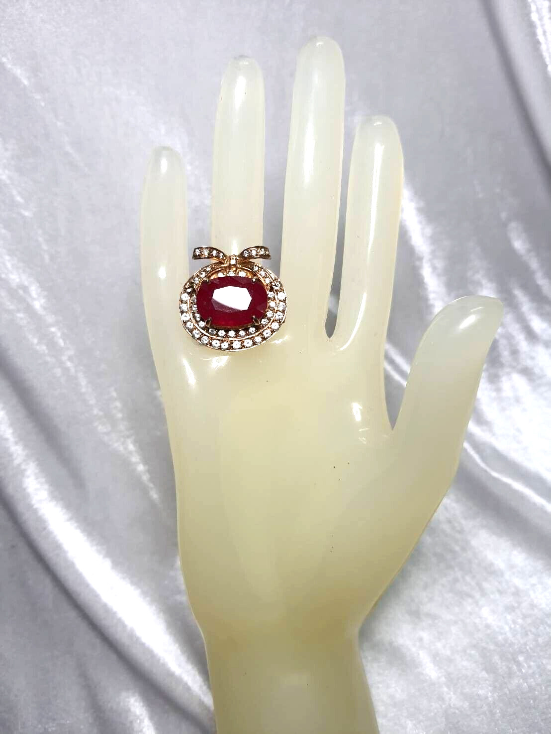Ring NATURAL Red Ruby Pink gold filled 925 STERLING SILVER cherry gift Size 7
