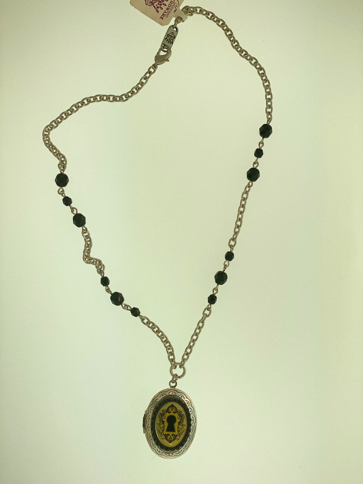 Classic Hardware Small Keyhole Oval Pop Art Locket Necklace