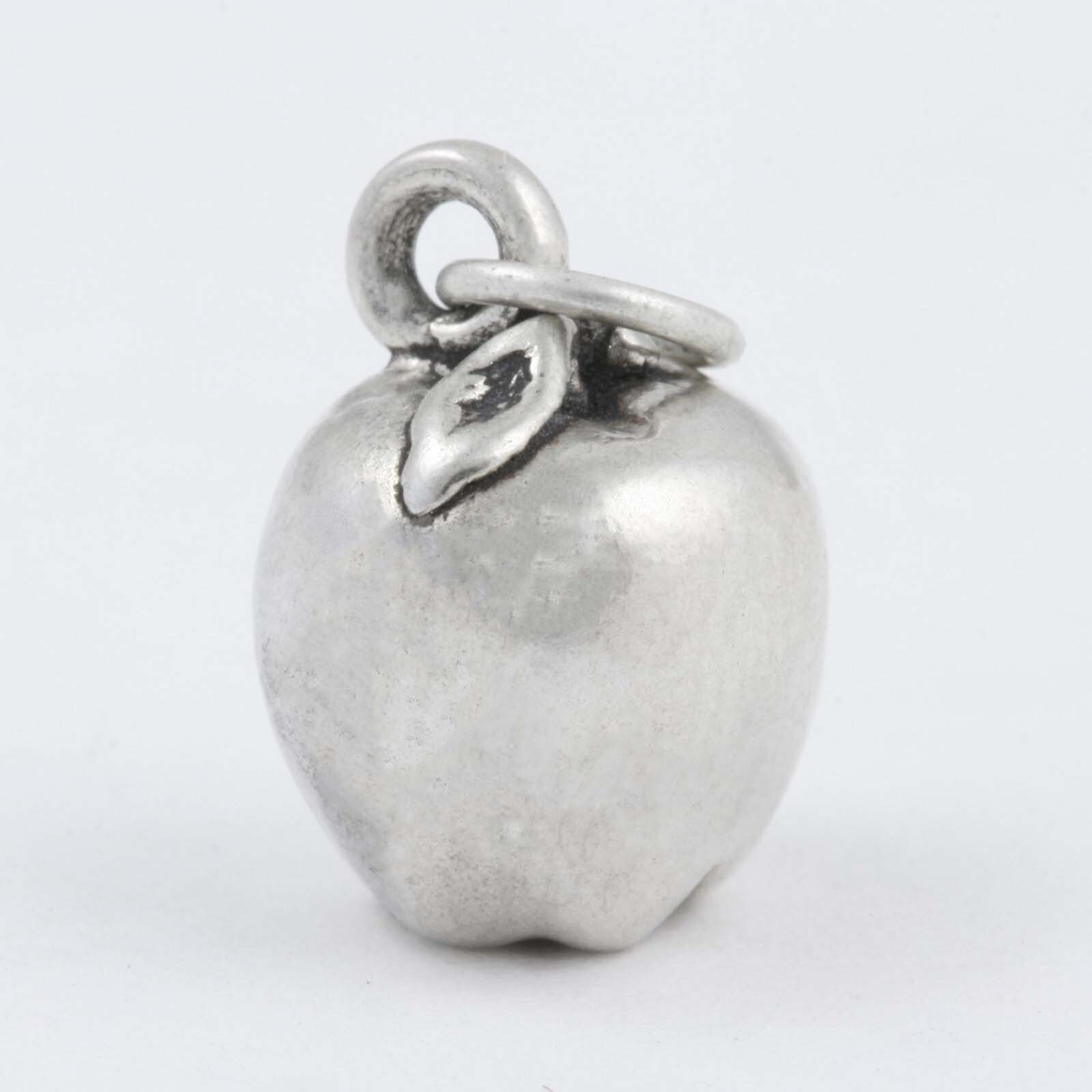 Heavy Apple Fruit 3D 925 Solid Sterling Silver Charm 6 grams MADE IN USA