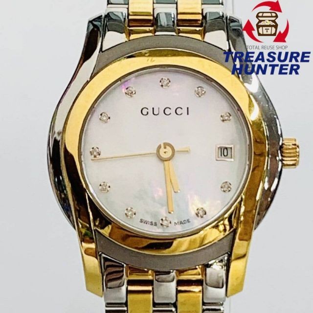 Gucci Women’s Quartz Watch Shell Dial 27mm SS GP Conb Condition B