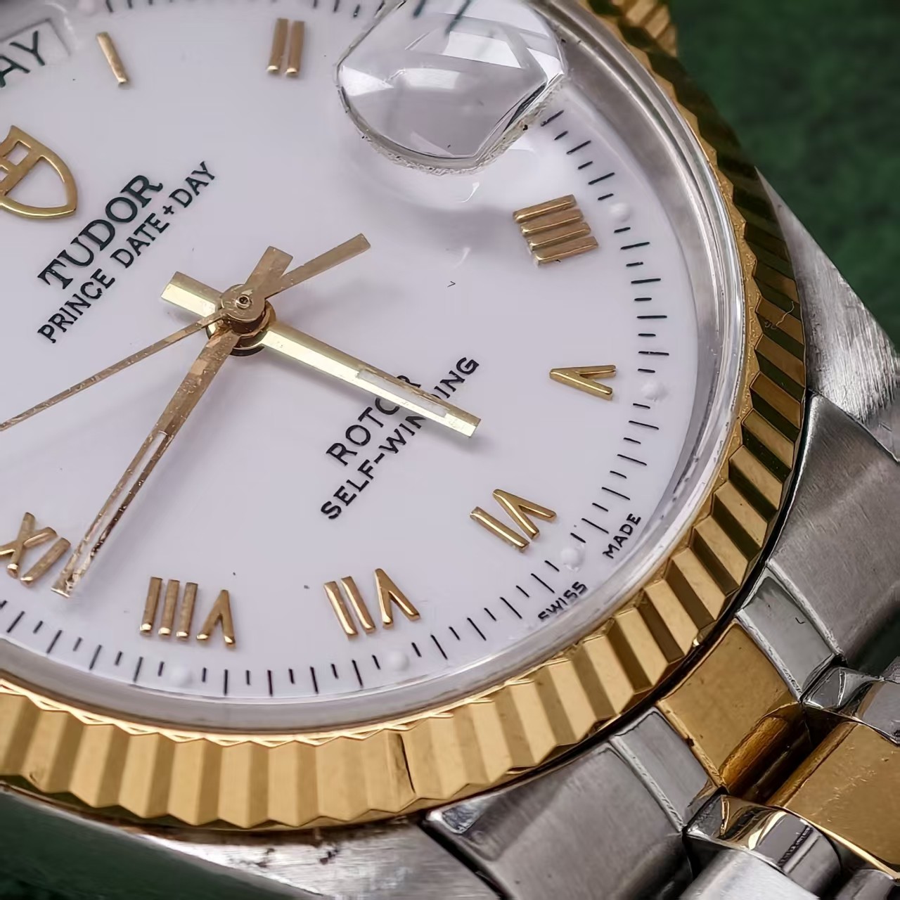 Tudor White Dial Prince 76213 Date Men’sWatch Automatic 36mm Gilding Roman Scale