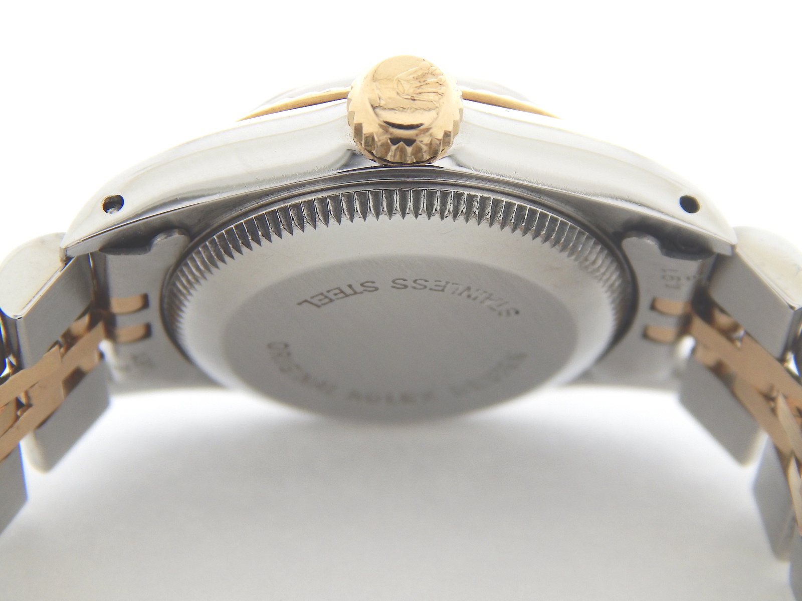 Lady Rolex 2Tone 18k Gold/Stainless Steel 67193 Oyster Perpetual Watch Champagne