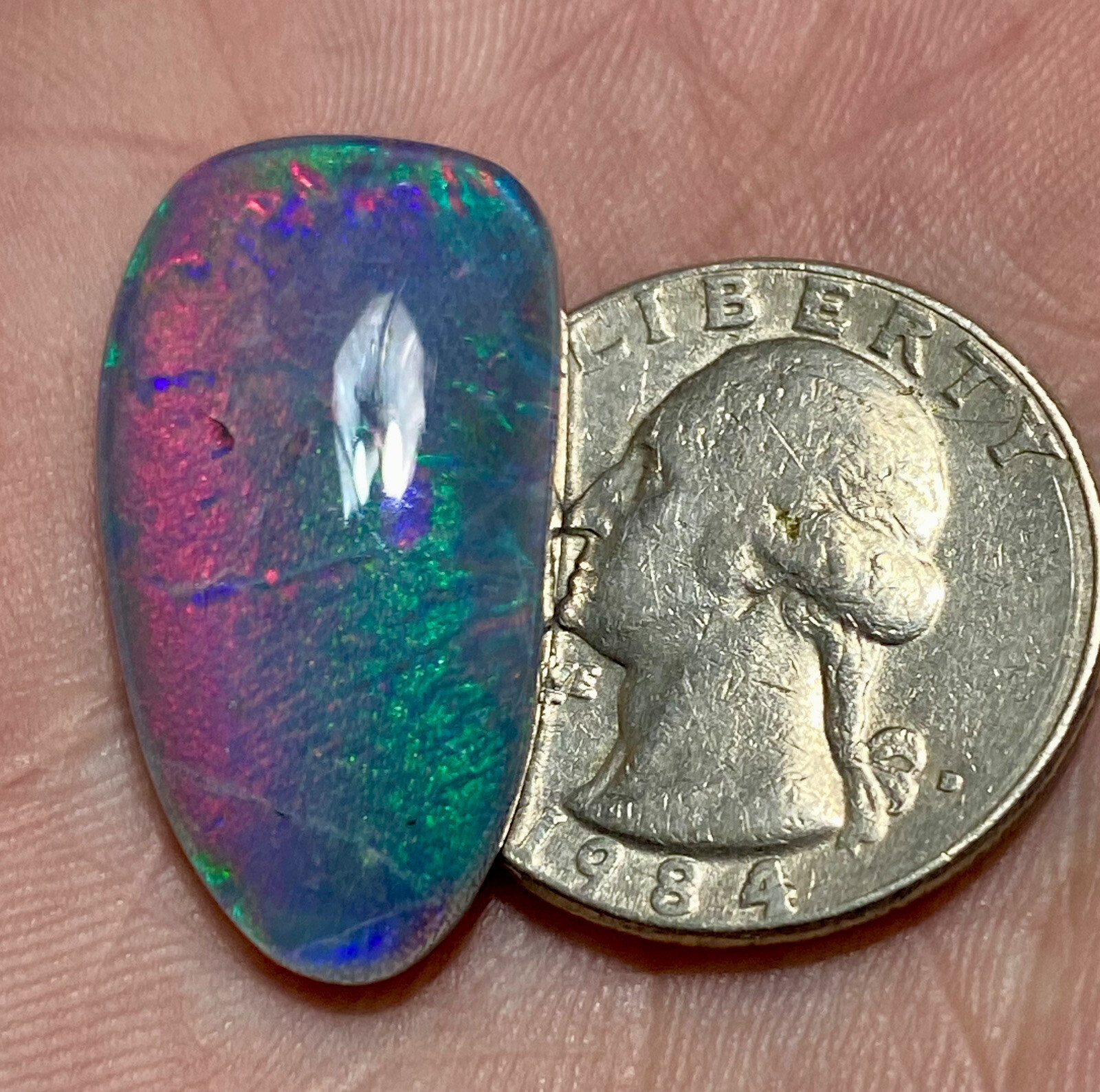 BRILLIANT GIANT 17.90cts AUSTRALIA OPAL TRIPLET RAINBOW🌈 PEACOCK HARLEQUIN FIRE