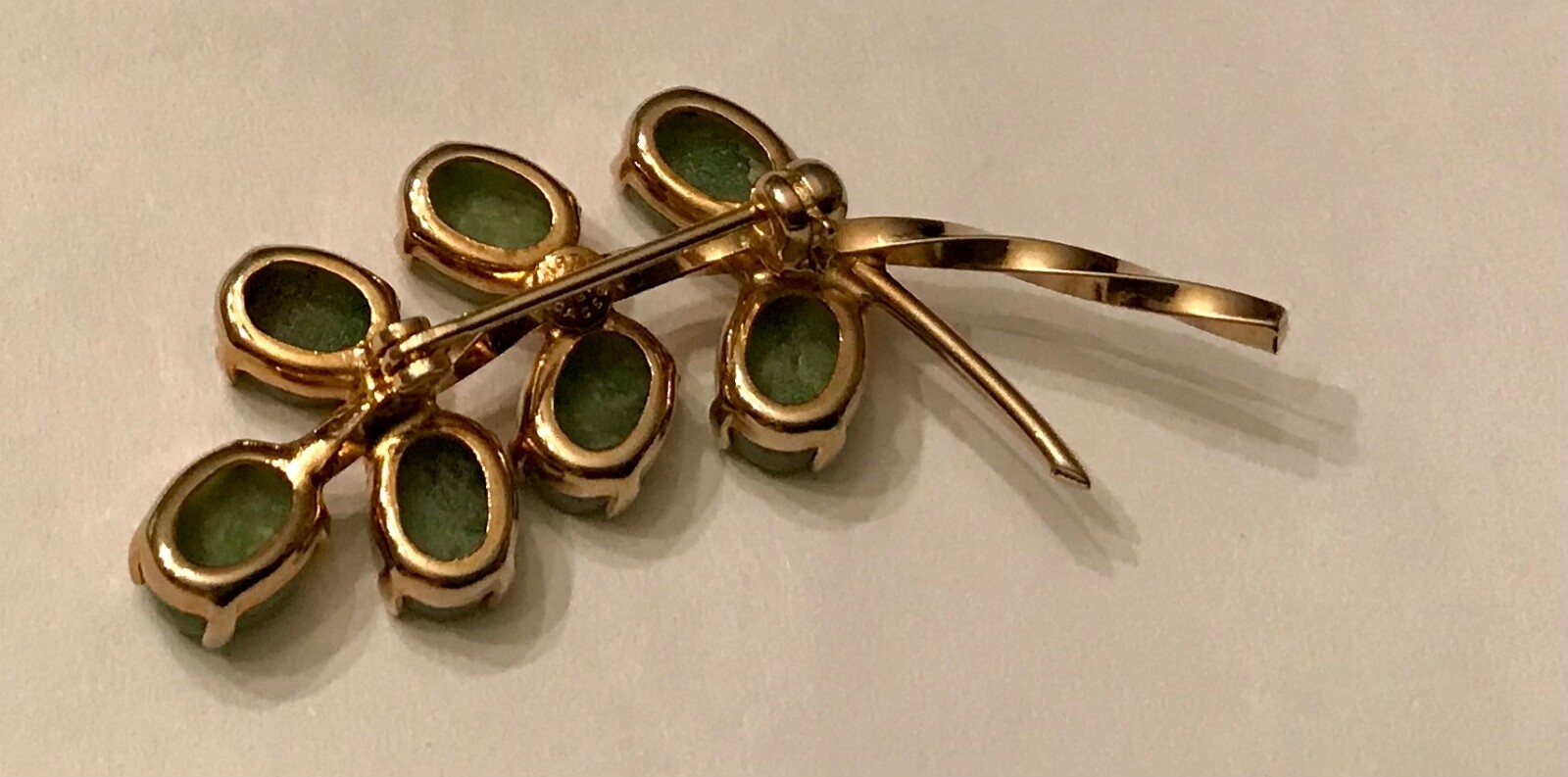 Burt Cassell Brooch 12k GF MCM Moss Agate